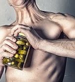 man opening jar